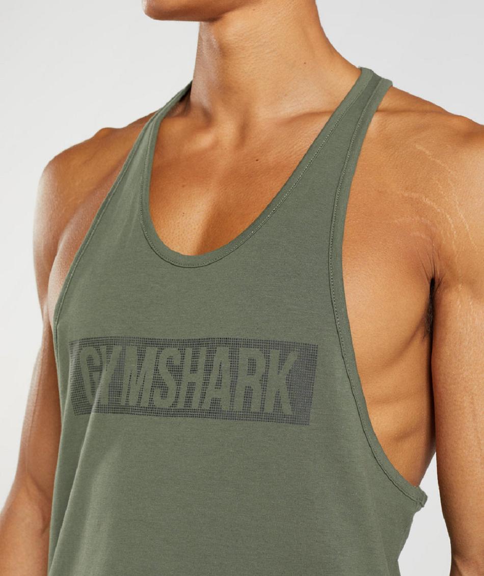 Gymshark Block Muške Stringers Maslinasto Zelene | HR 2589RVD